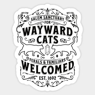 Witch Salem Sanctuary For Wayward Black Cats 1692 Halloween Sticker